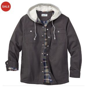 Duluth Trading Co. Men's Fire Hose Standard Fit Hooded Limber Jacket in Olive